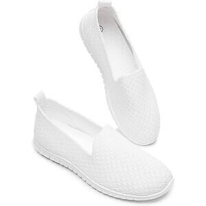 Babudog Womens Size 7 White Mesh Slide On Breathable Comfort Walking Shoes
